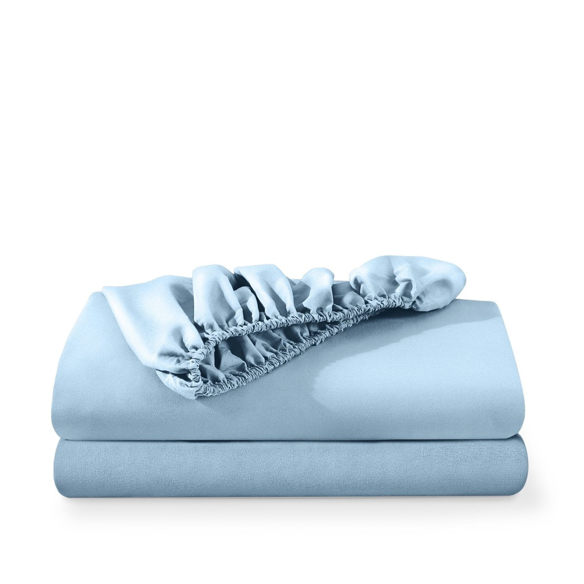 2 ultra soft fitted sheets folded and stacked
