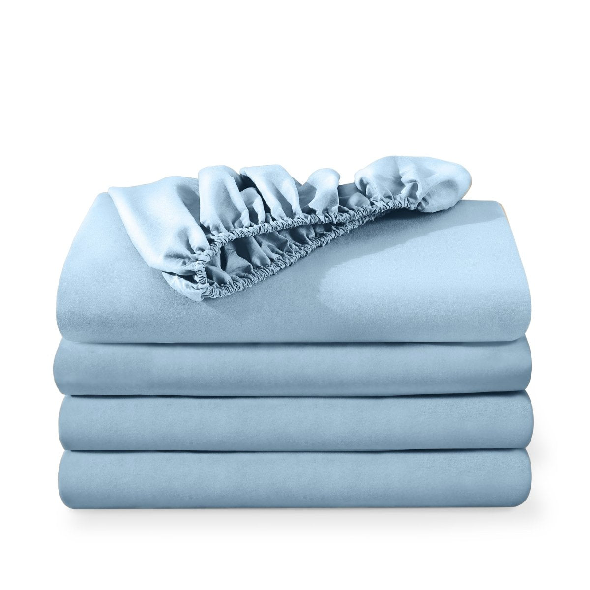 4 ultra soft fitted sheets folded and stacked