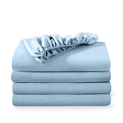 4 ultra soft fitted sheets folded and stacked