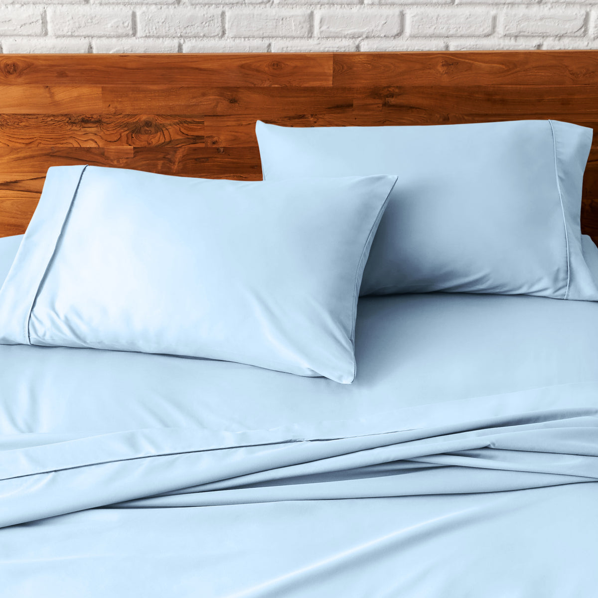 Close up of pillowcases on a bed