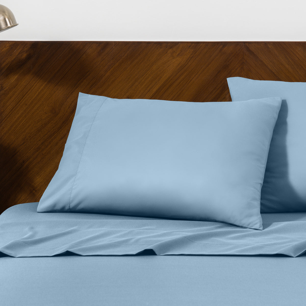Close up of pillowcases on a bed