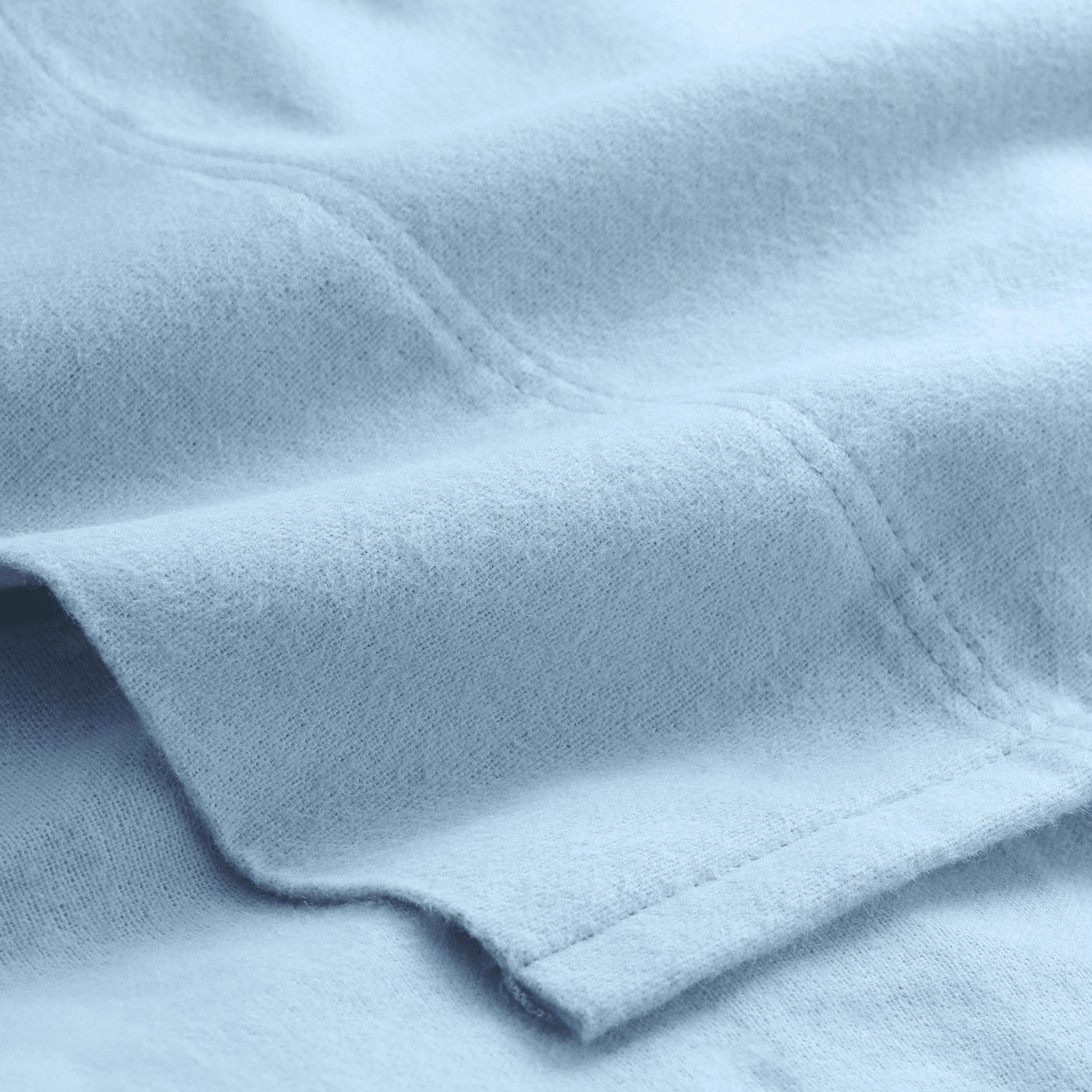 Close-up of organic flannel top sheet