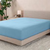 A single fleece fitted sheet on a bed