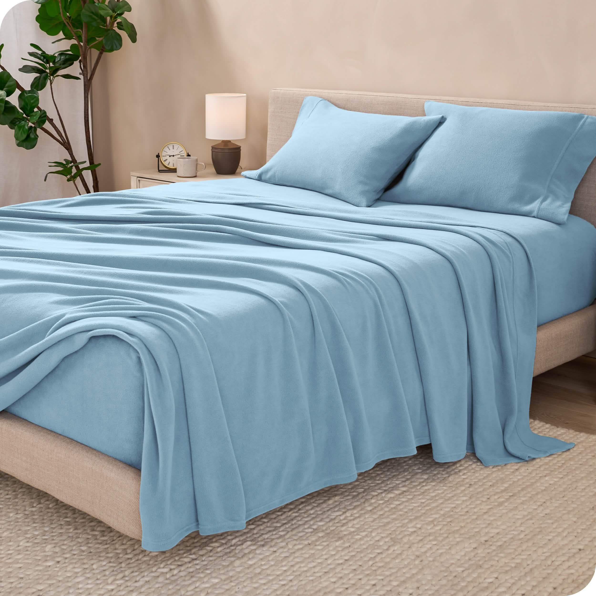 Serta Perfect Sleeper Premium Microfiber Sheet Set Light shops Blue Queen NEW