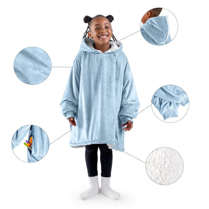 Close up of features of the wearable blanket