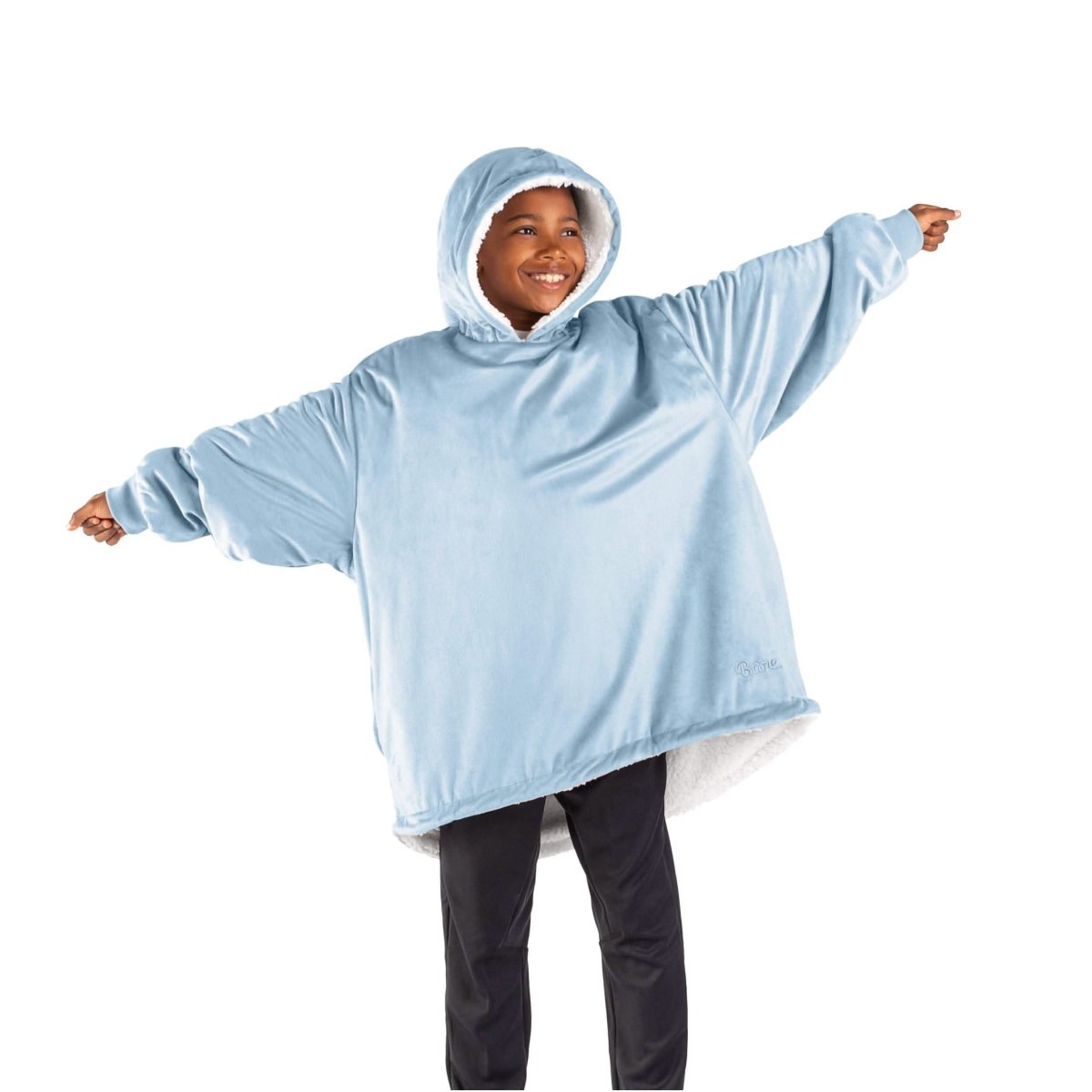 A youth wearable blanket on a child