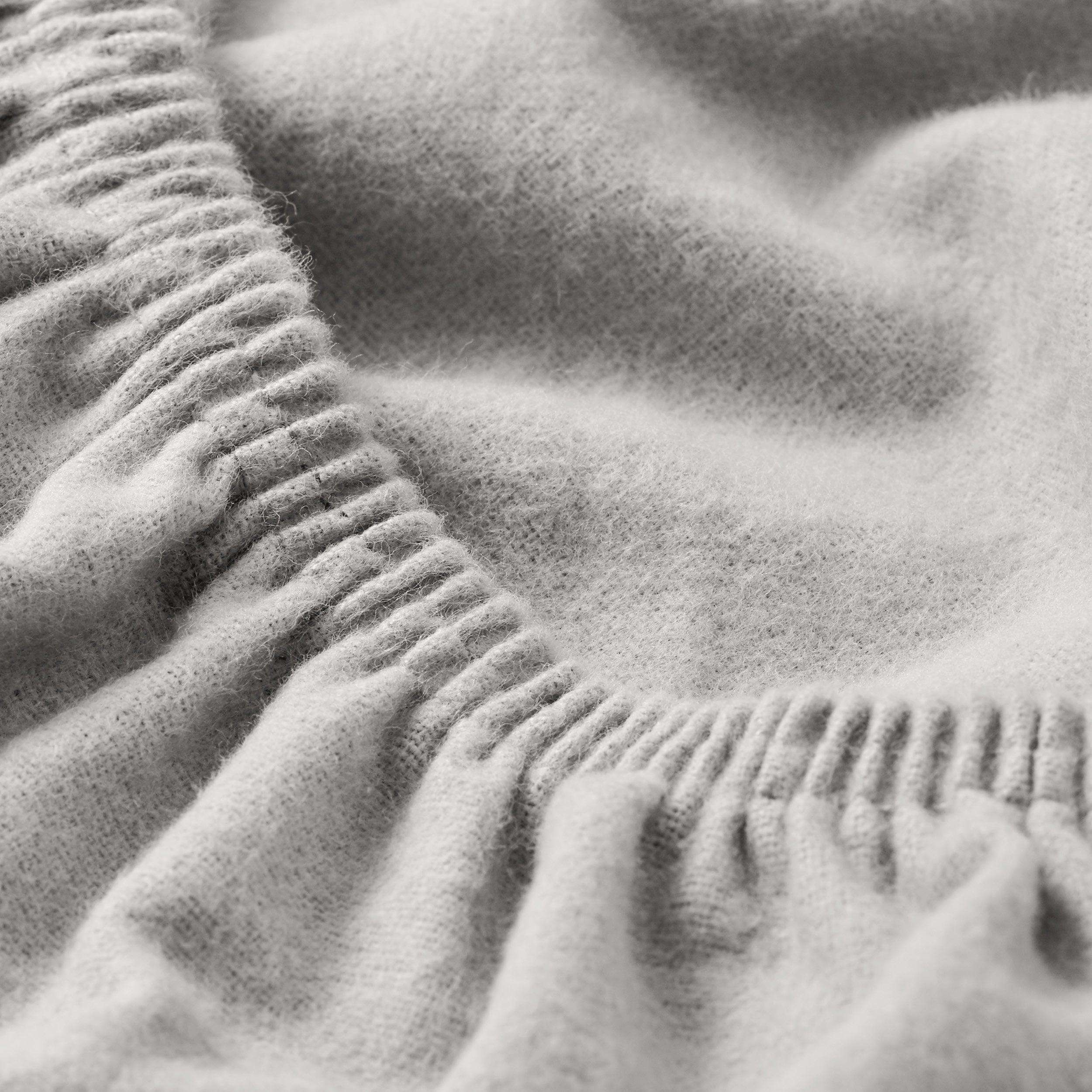 Close up of a flannel fitted sheet.
