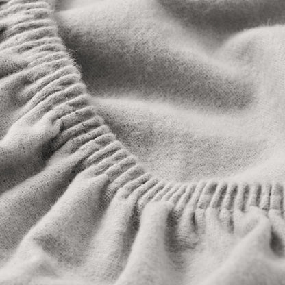 Close up of a flannel fitted sheet.
