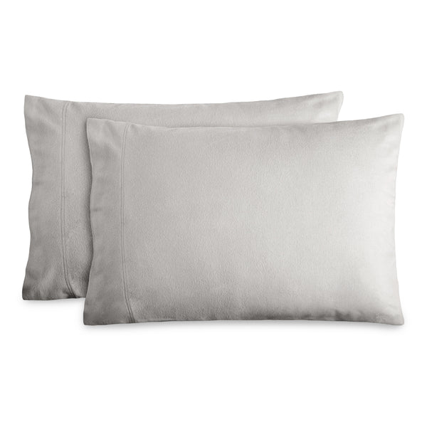 Two flannel pillowcases on a white background