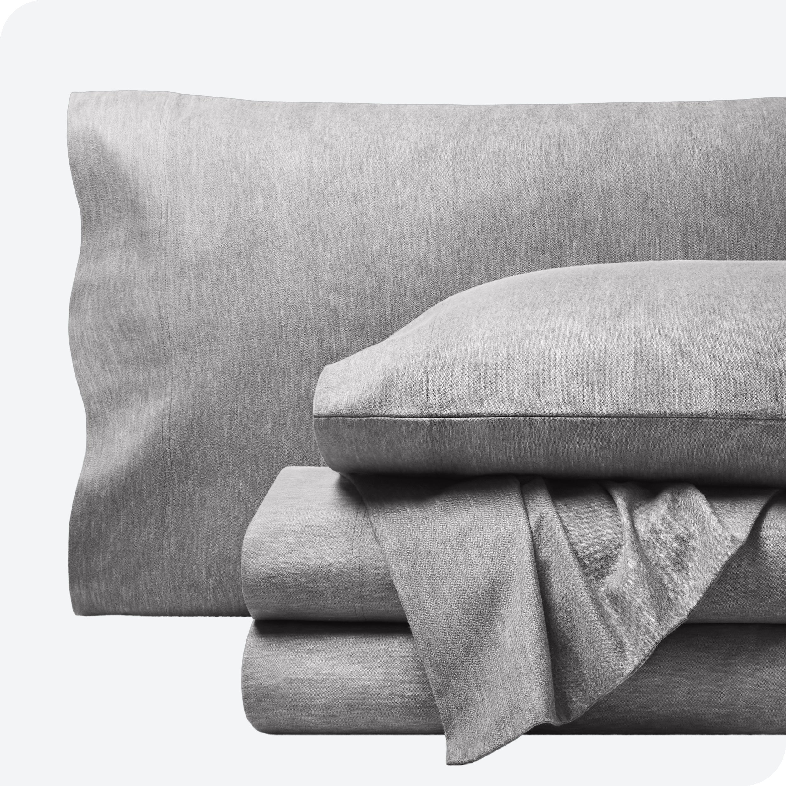 Heathered flannel sheets folded and stacked