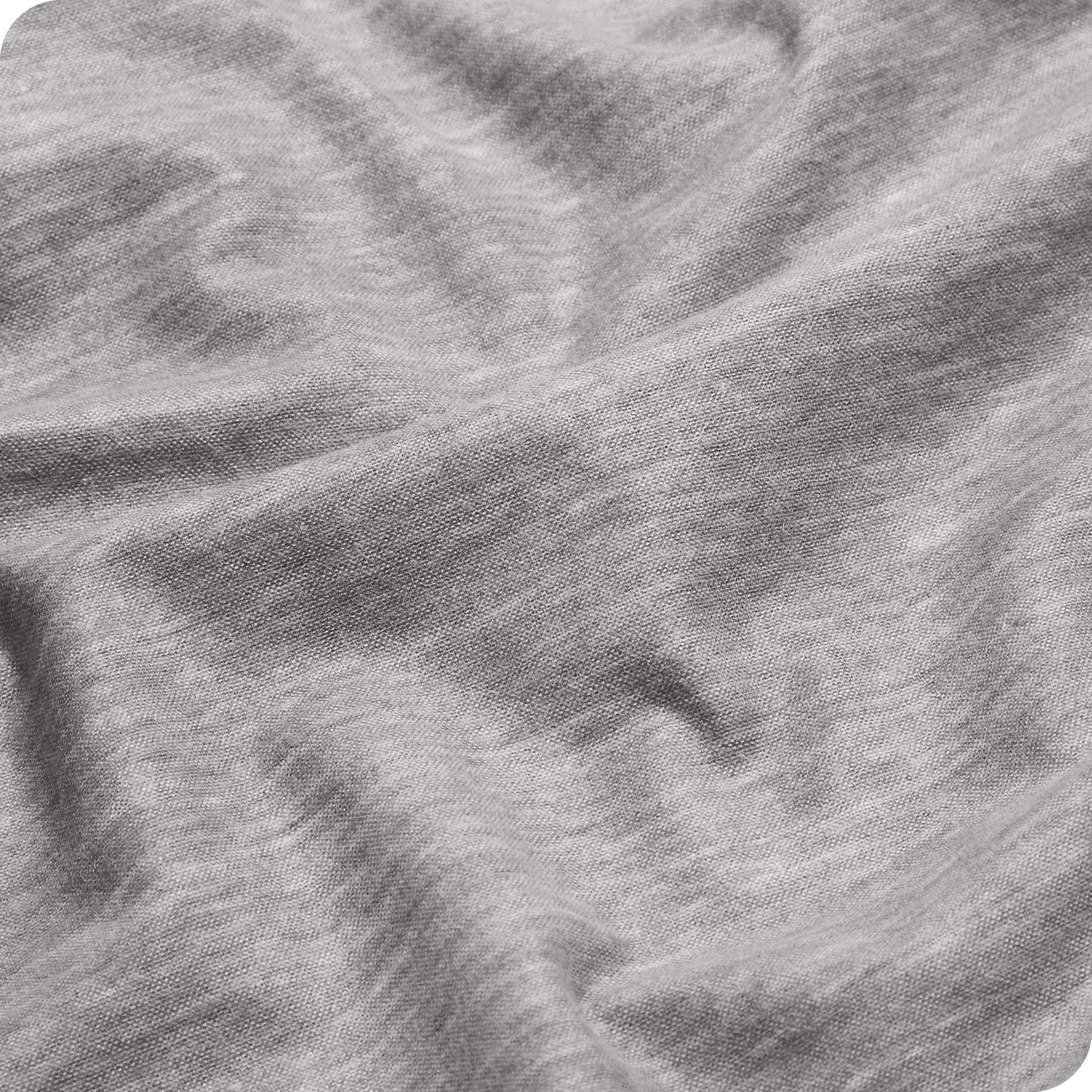 A close up view of a flannel sheet showing the texture.