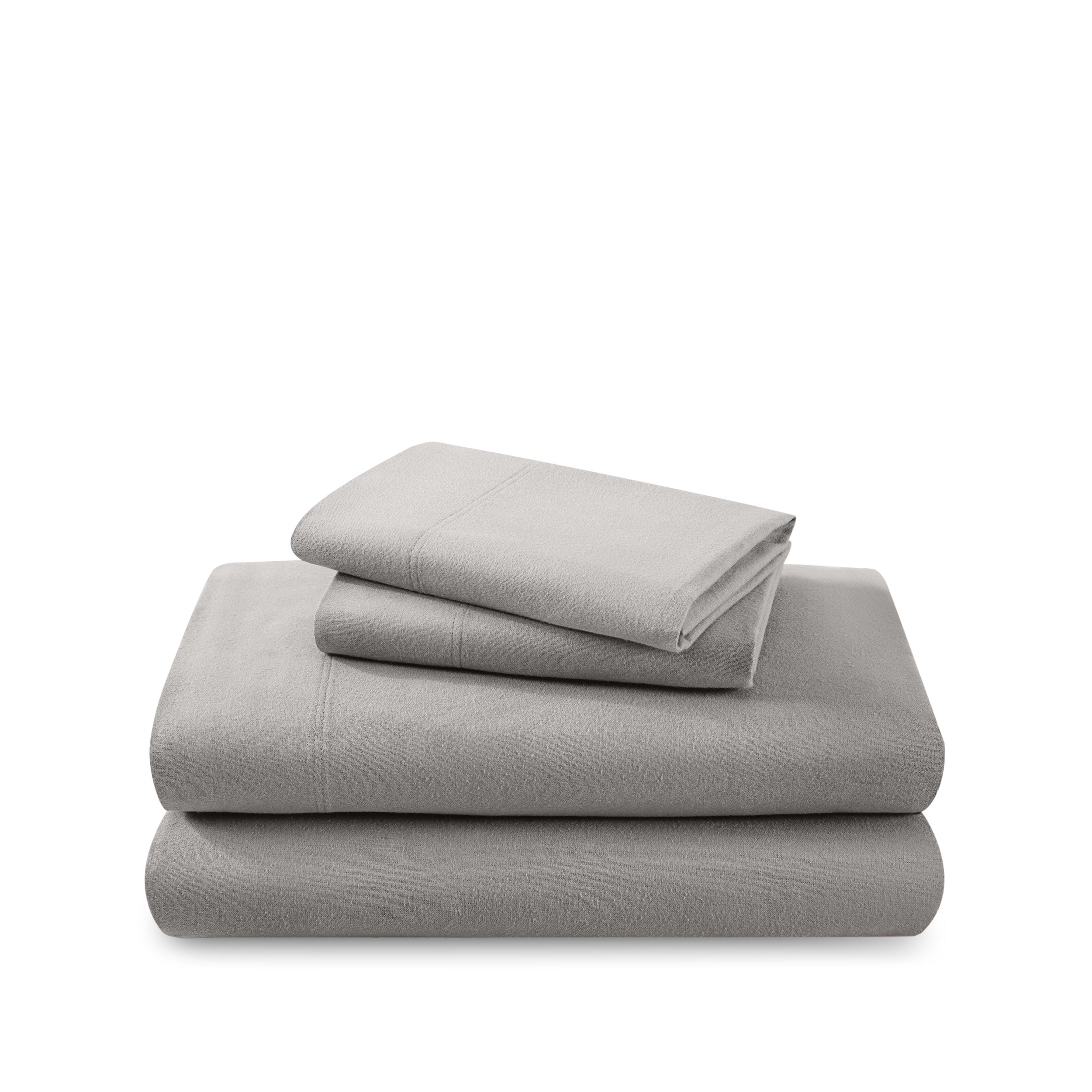 A neatly arranged set of flannel sheets
