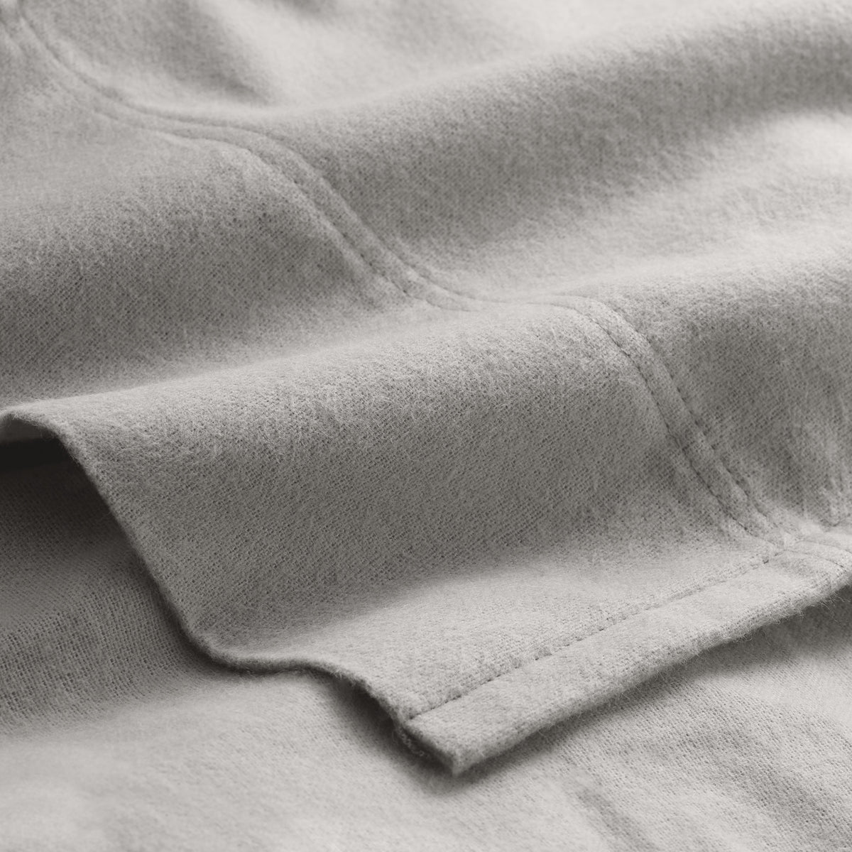 Close-up of the top of a flannel sheet
