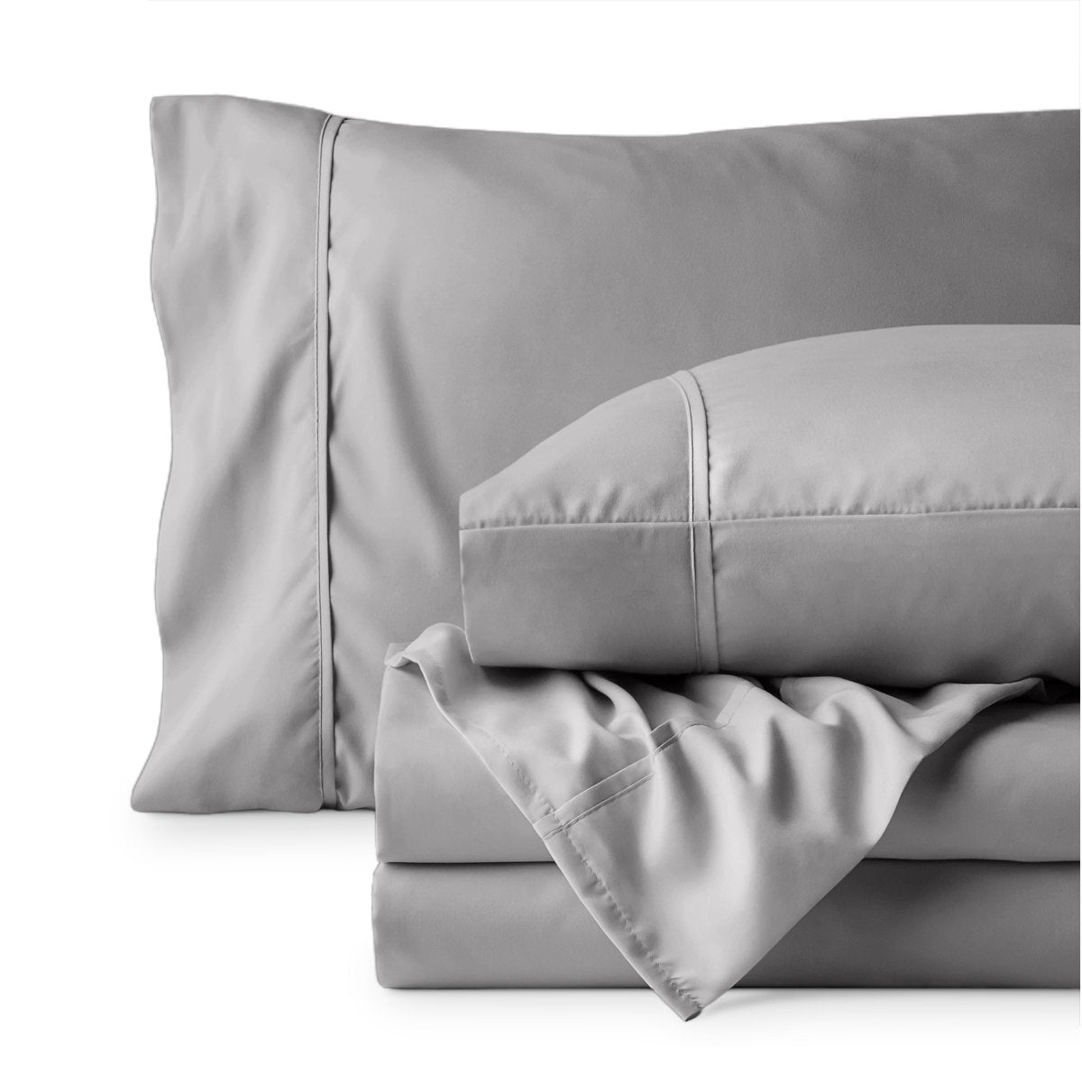 Sheet set folded on a white background