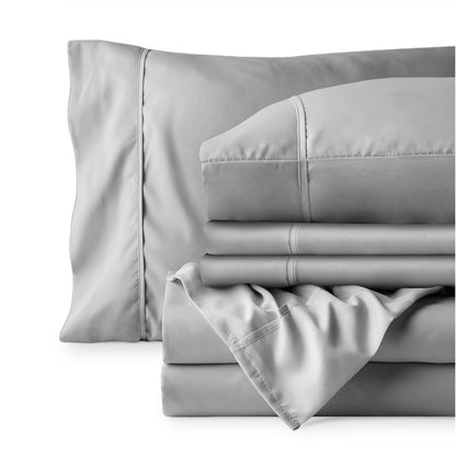 Sheet set folded on a white background