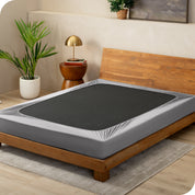 Light Grey box spring cover on a box spring