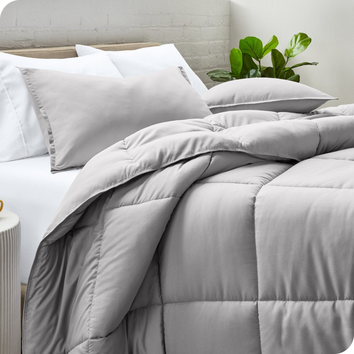 Down Alternative Box Stitch Comforter Set