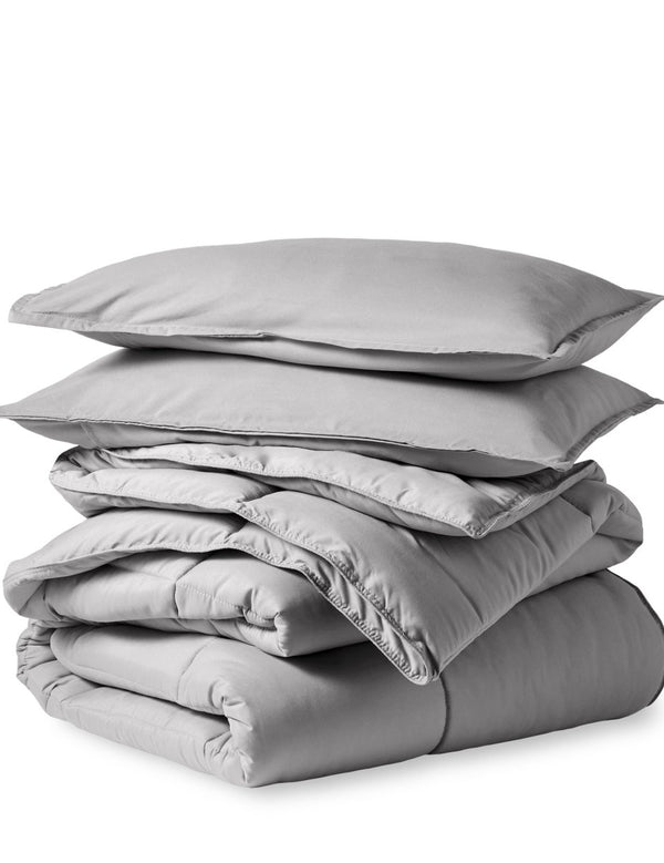 A down alternative comforter folded neatly