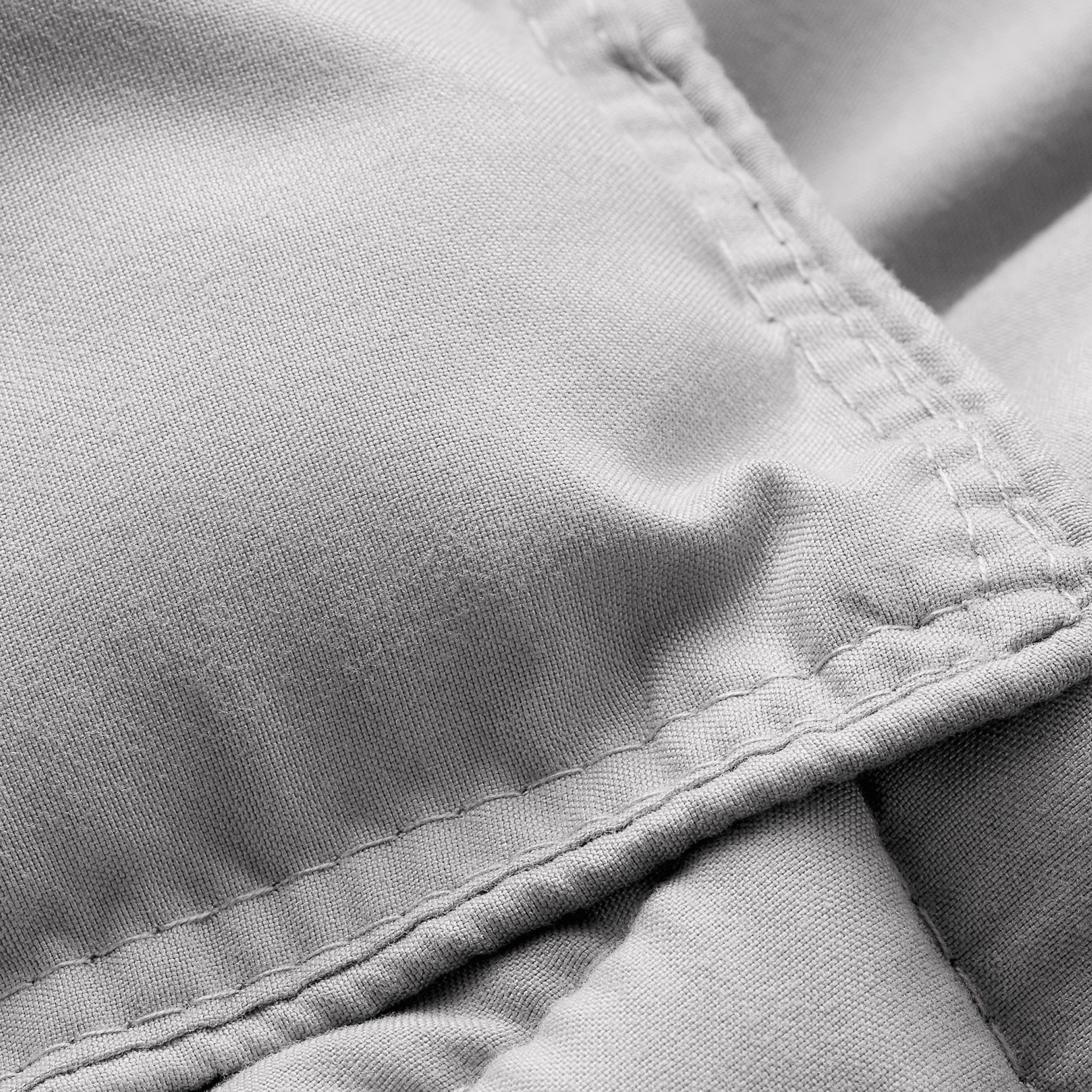Close-up of comforter fabric with stitching detail