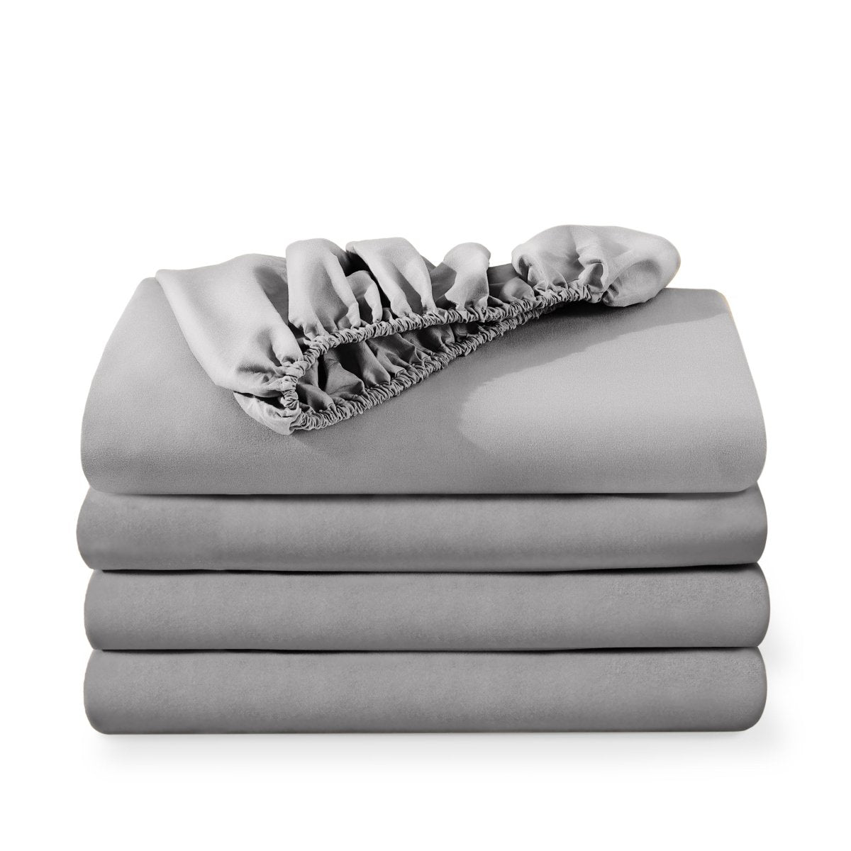 4 ultra soft fitted sheets folded and stacked