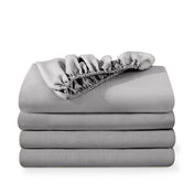 4 ultra soft fitted sheets folded and stacked