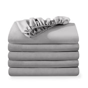 5 ultra soft fitted sheets folded and stacked
