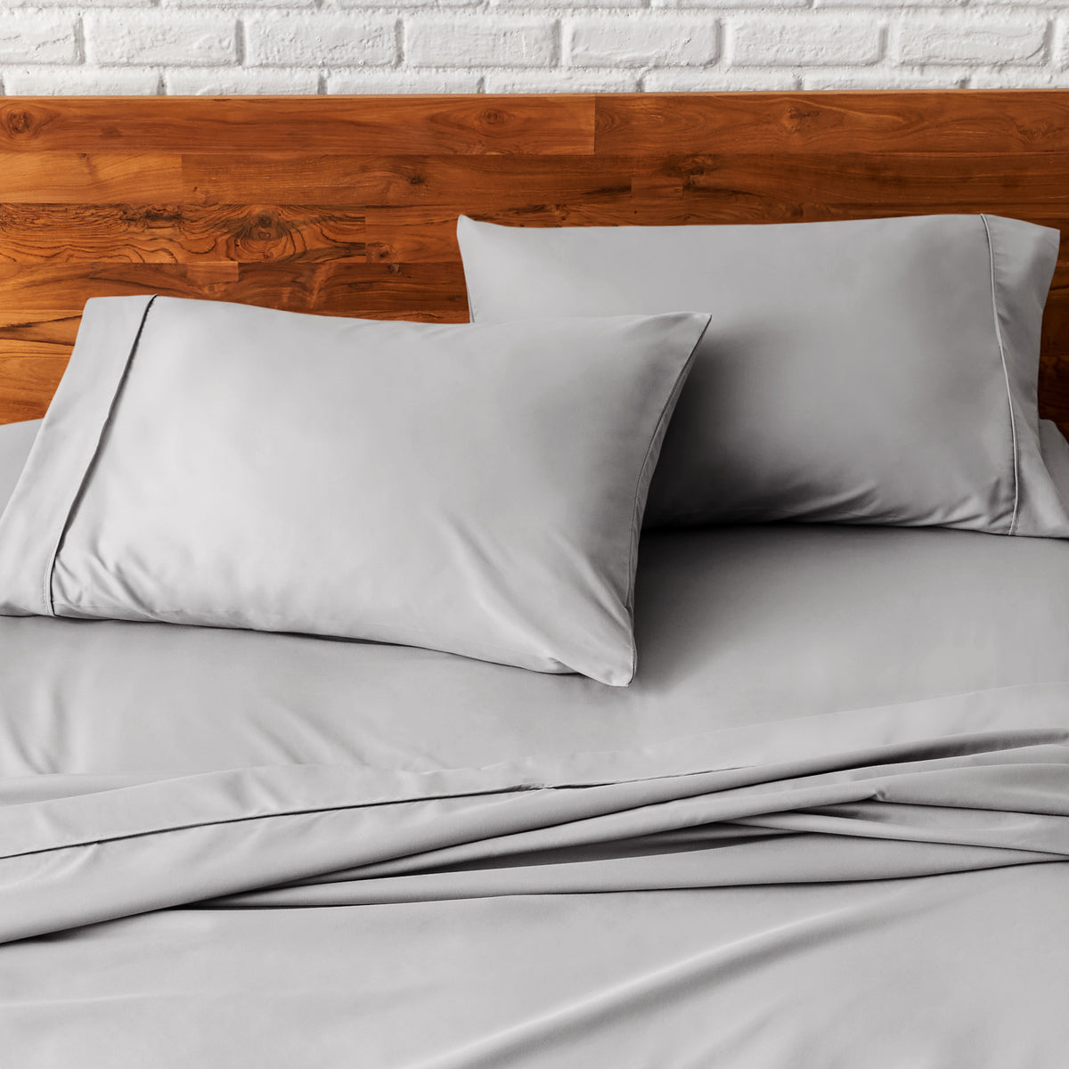Close up of pillowcases on a bed