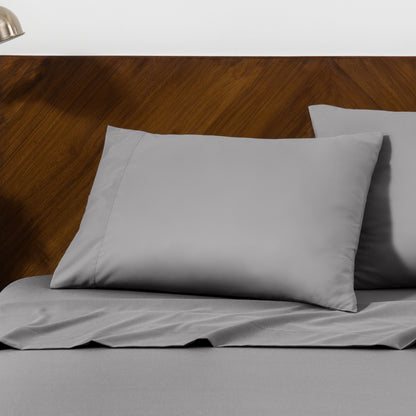 Close up of pillowcases on a bed