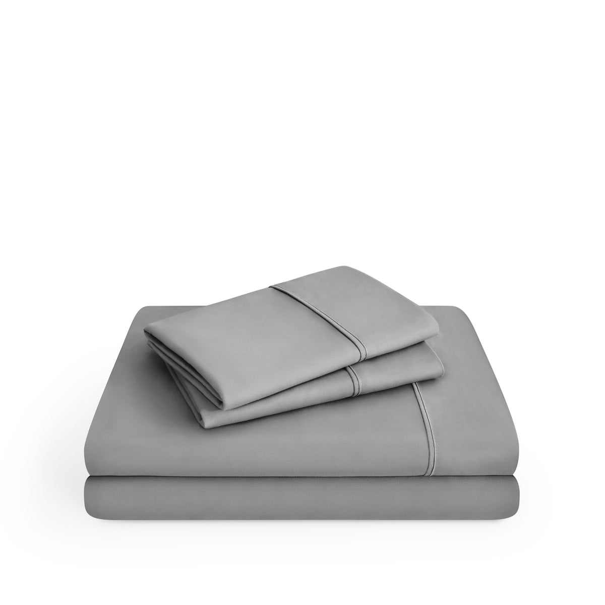 Microfiber sheet set folded and stacked