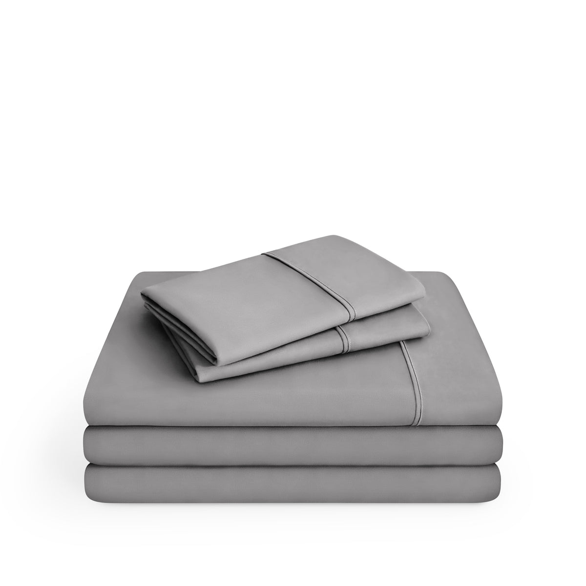 Microfiber sheet set folded and stacked