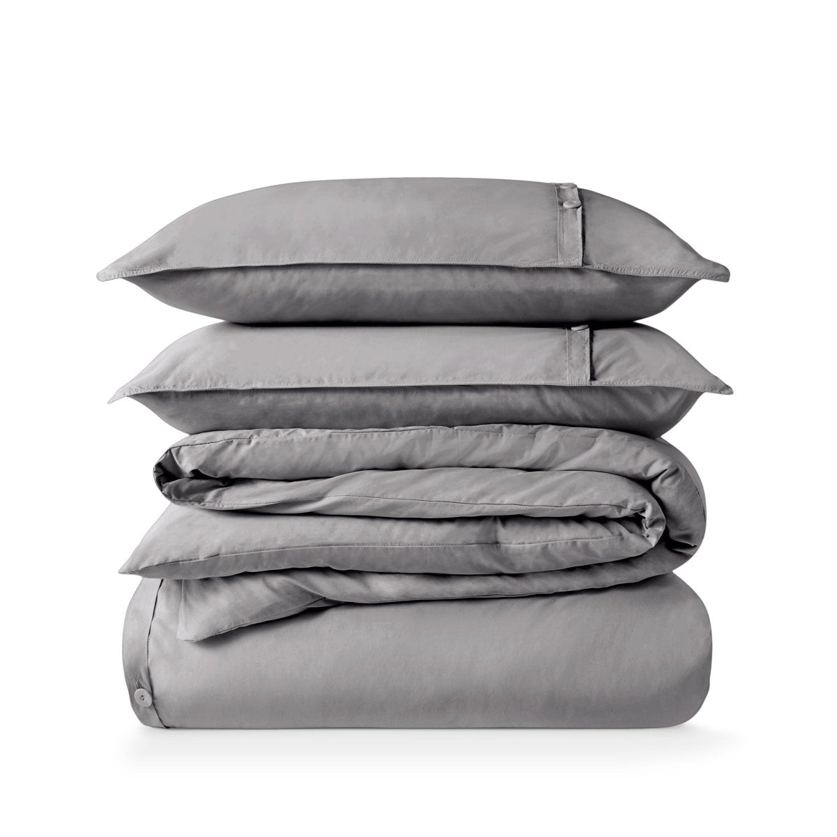 Percale duvet cover set stacked