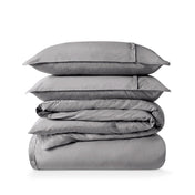 Percale duvet cover set stacked