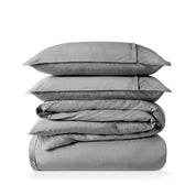 Percale duvet cover set stacked