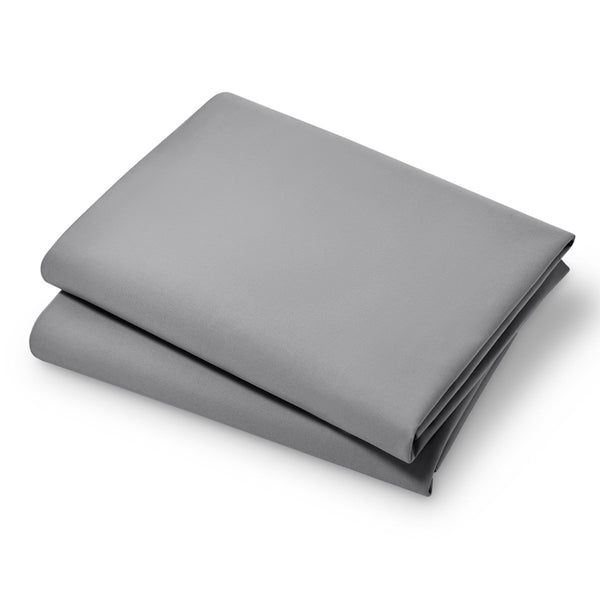 Two sateen pillowcases folded and stacked
