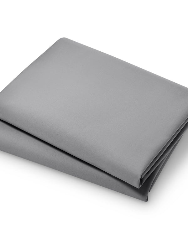 Two sateen pillowcases folded and stacked