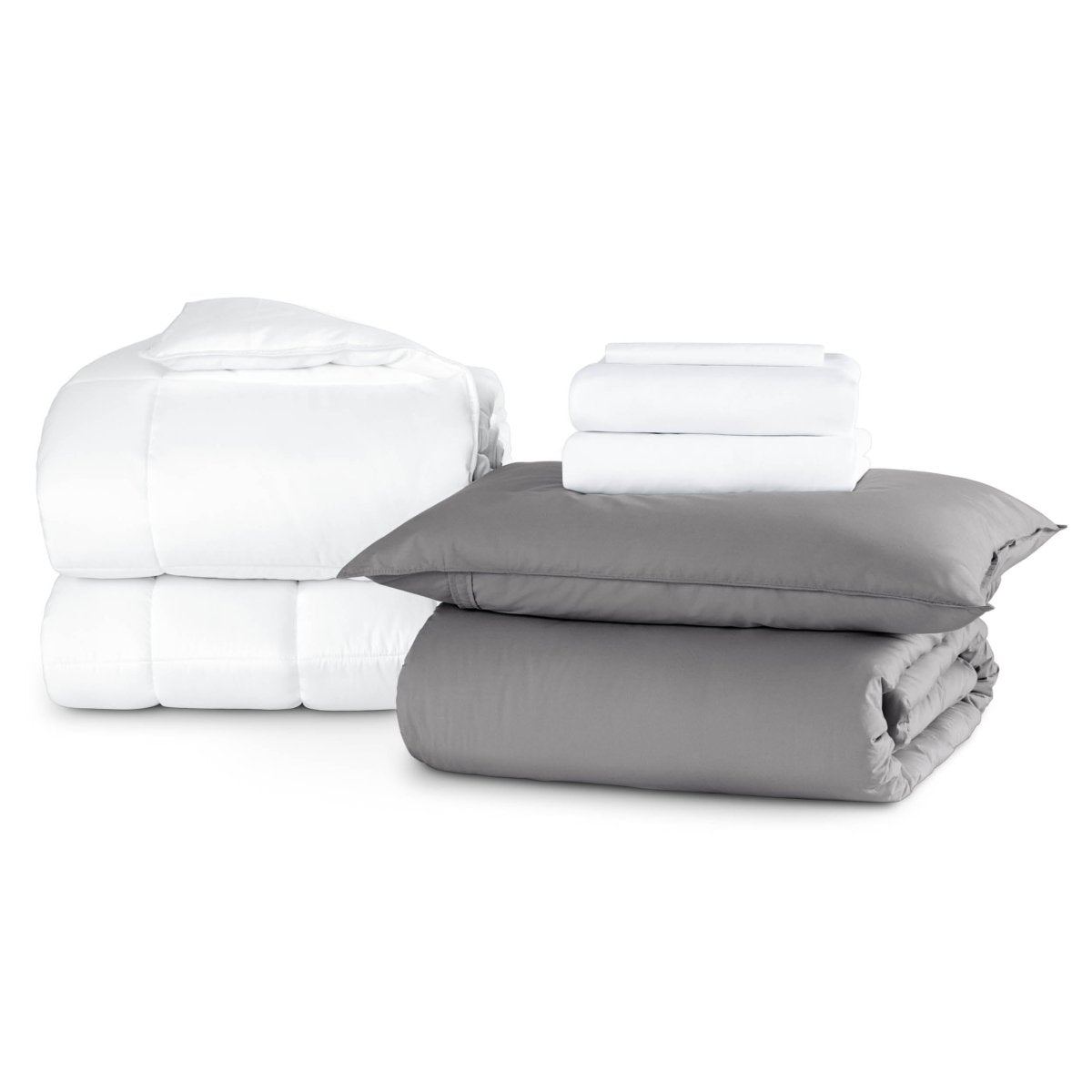 Corner ties and button on a duvet cover