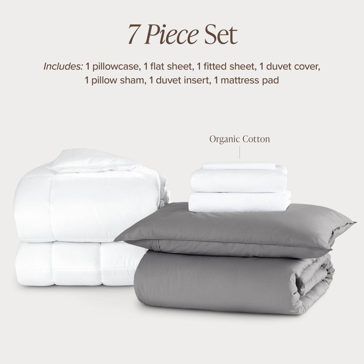 Percale bundle stacked to show what is included