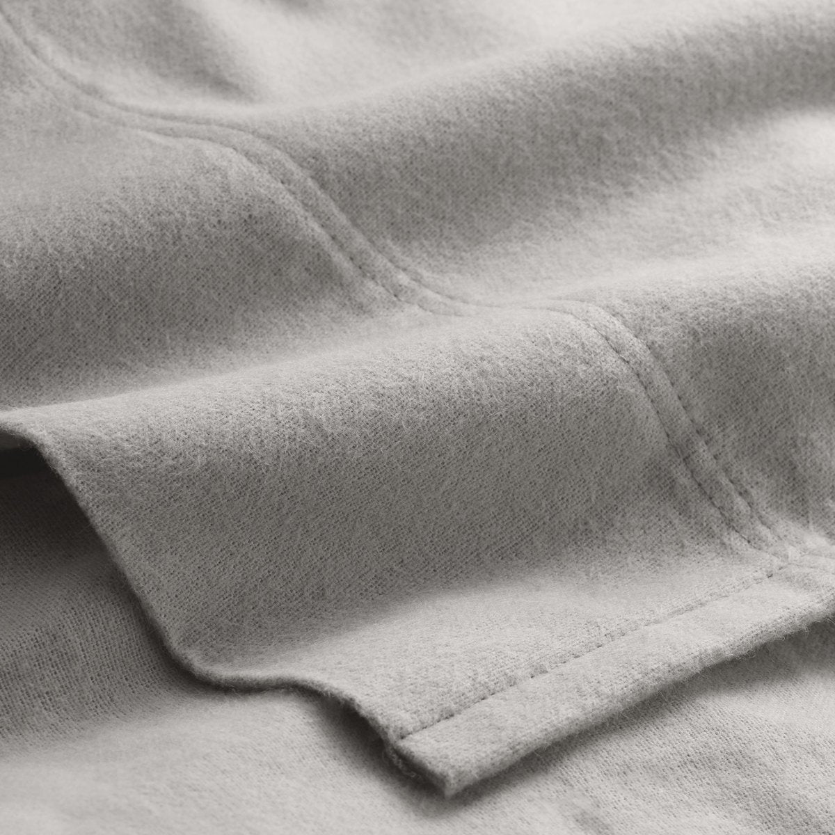 Close-up of organic flannel top sheet