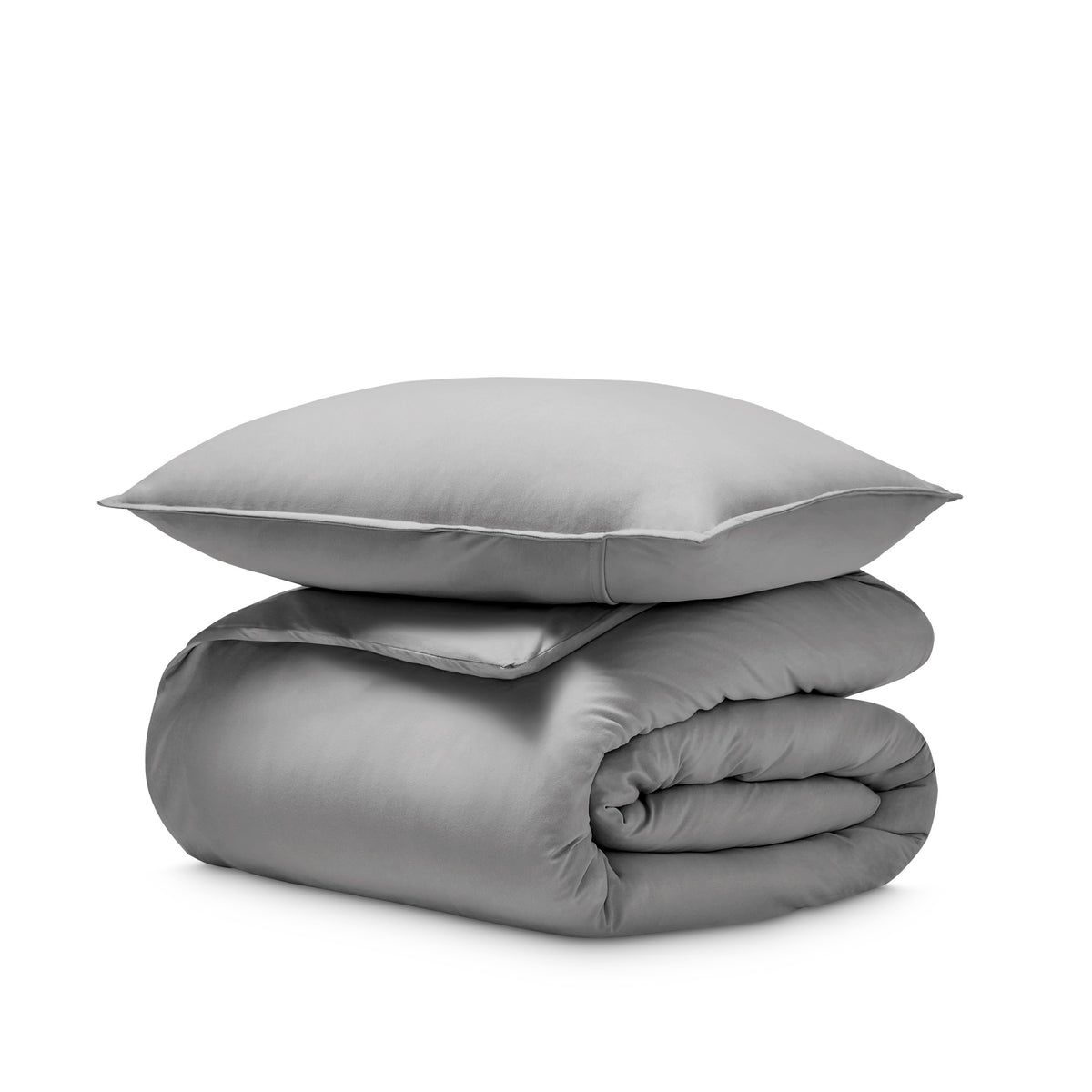 Jersey duvet and pillow sham on a white background