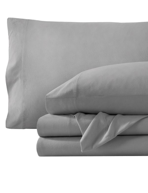 Organic jersey sheet set folded