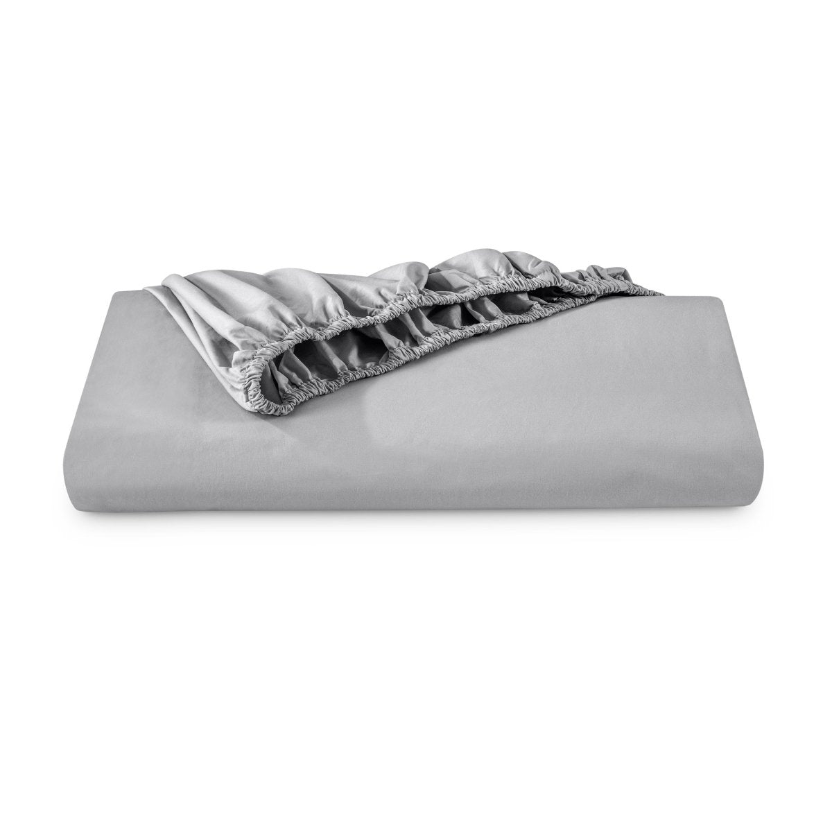 Organic percale fitted sheet folded
