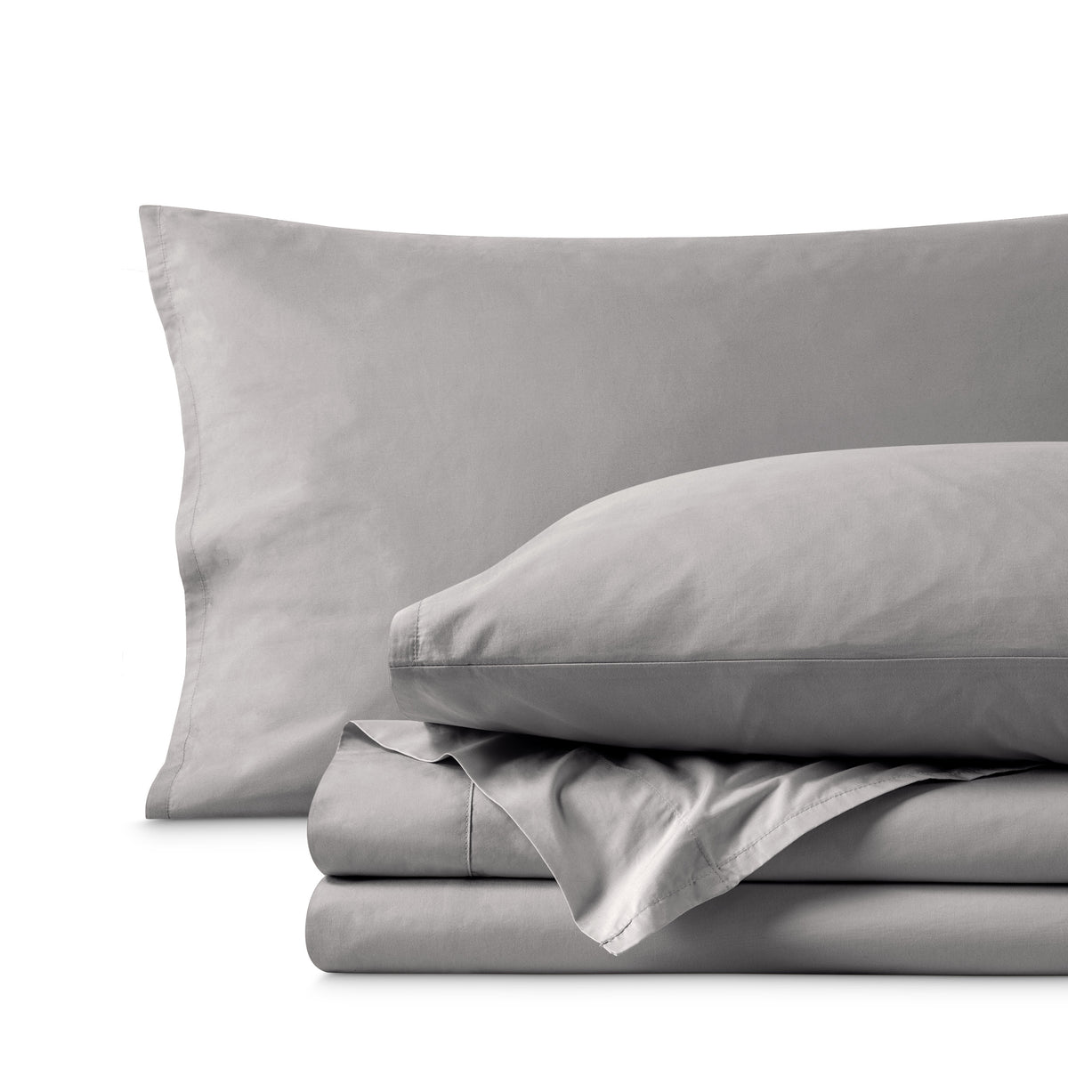 Percale sheet set folded neatly