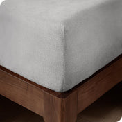 Close up of the fleece fitted sheet material