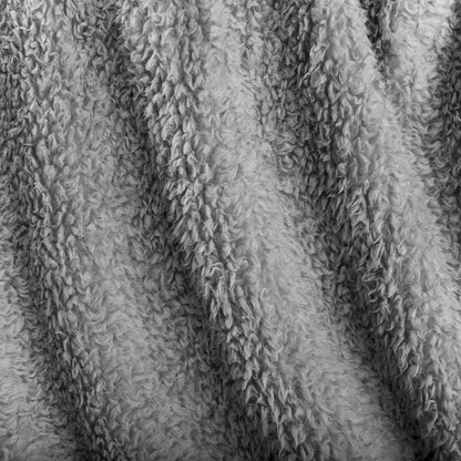 Close-up of textured faux shearling blanket