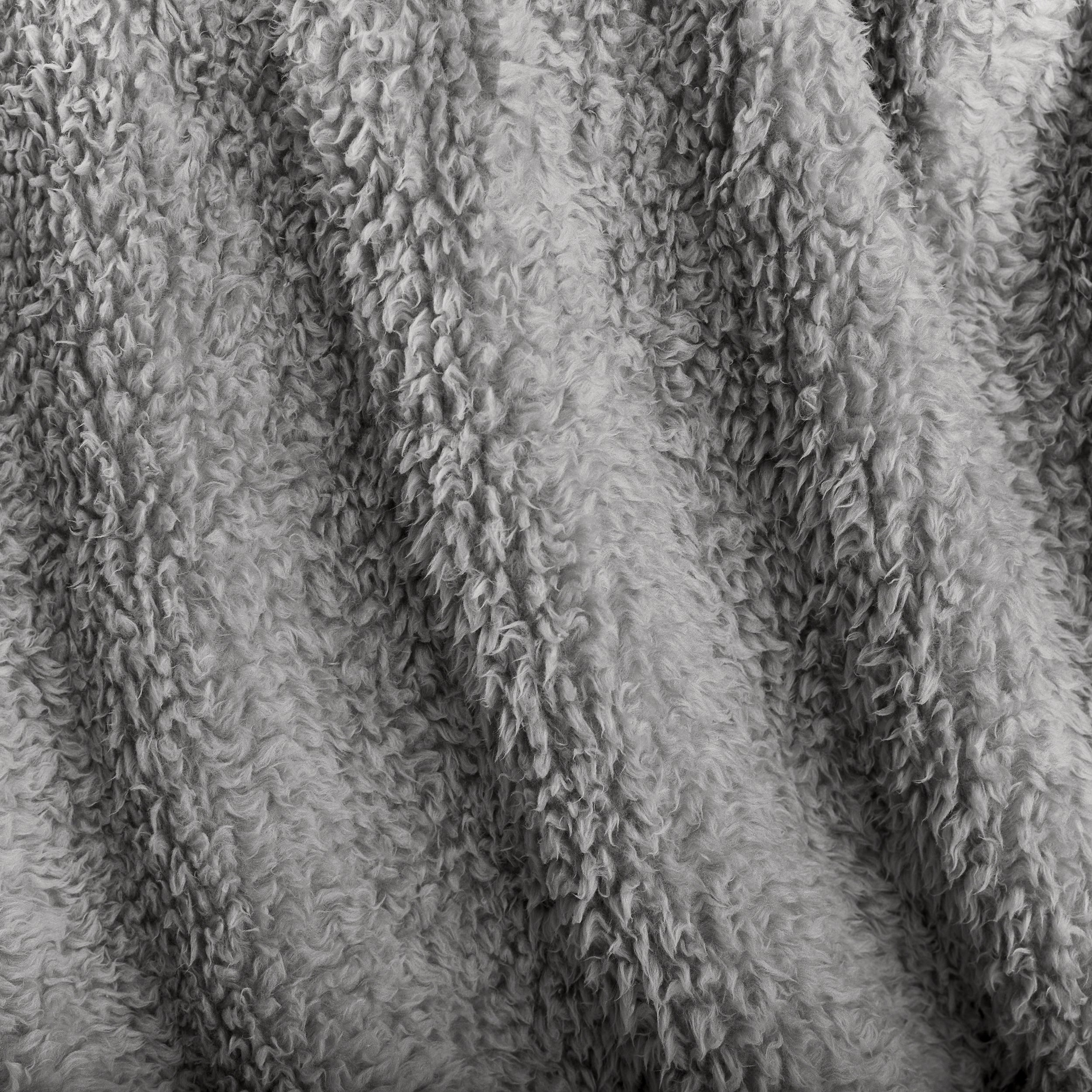 Close up of a sherpa blanket