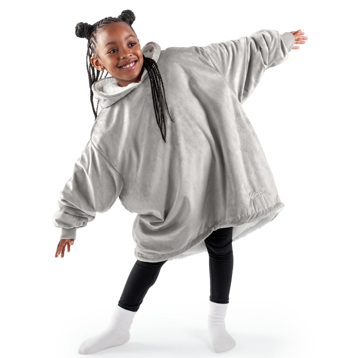 A youth wearable blanket on a child
