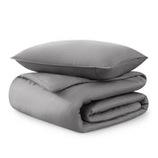 Tencel duvet set folded and stacked