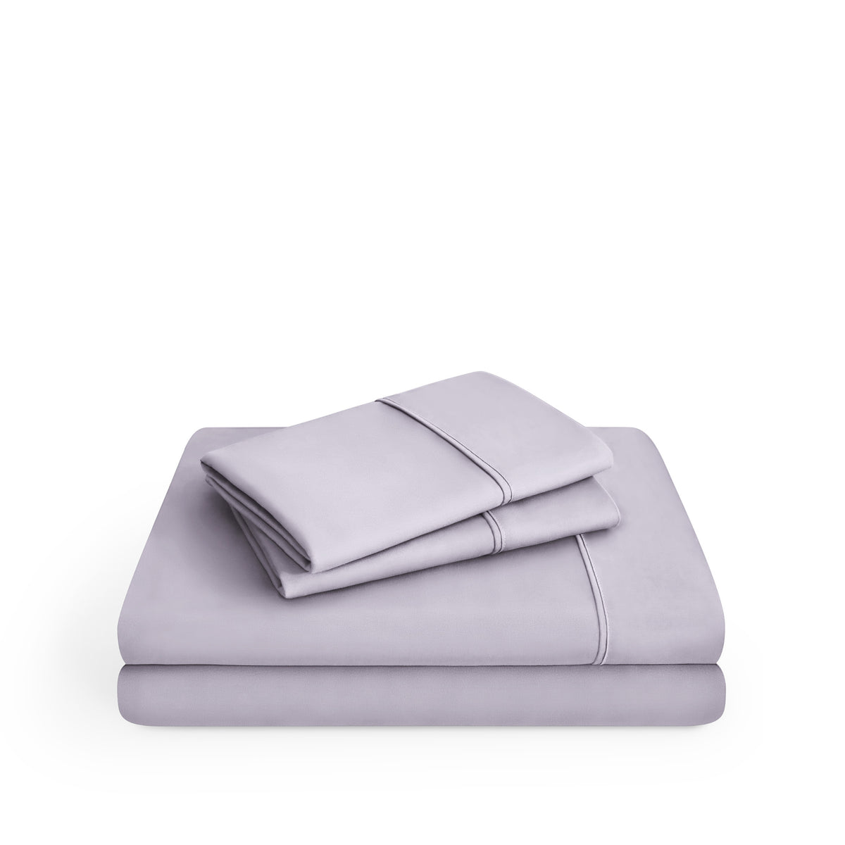 Microfiber sheet set folded and stacked