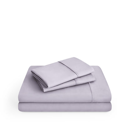 Microfiber sheet set folded and stacked