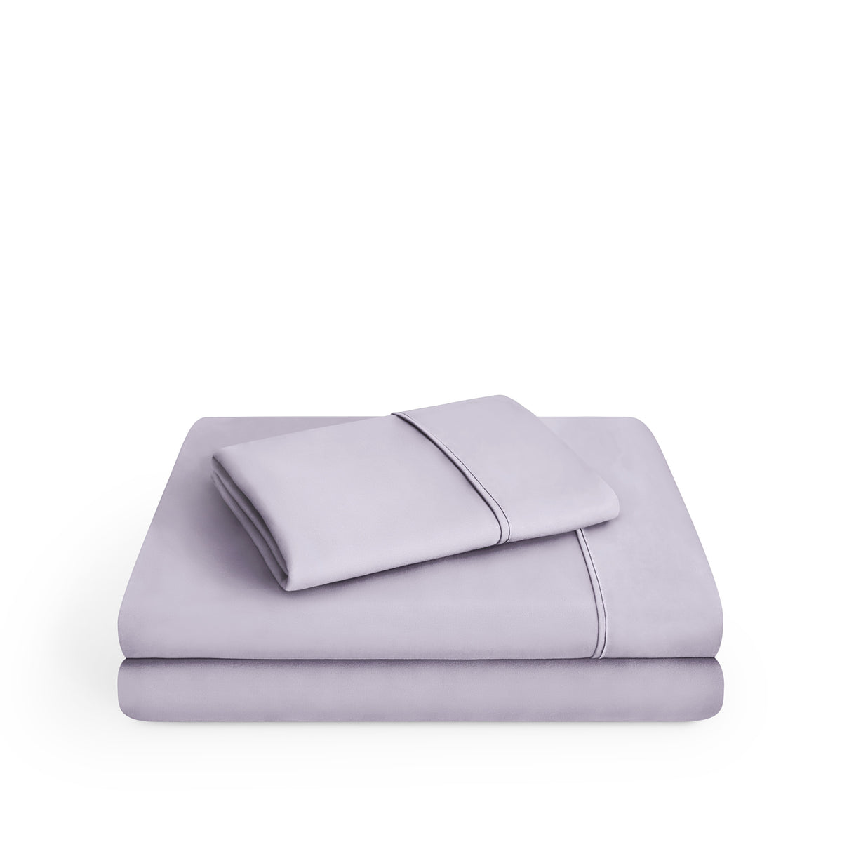 Microfiber sheet set folded and stacked